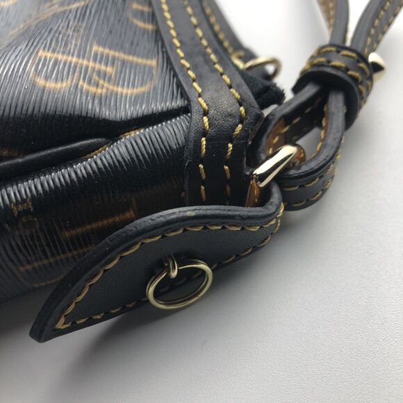 DOONEY & BOURKE 1975 Signature Purse DB Handbag black and gold with red lining - Picture 5 of 13